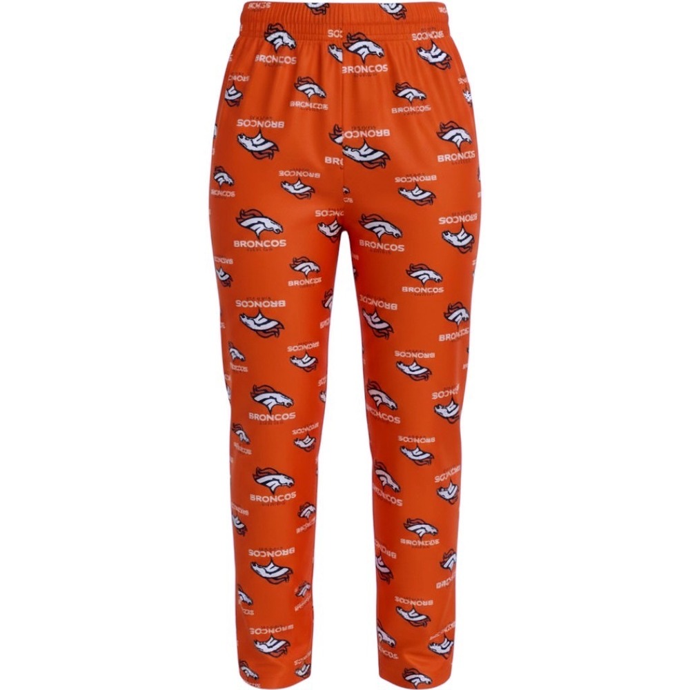 NFL Team Apparel Denver Broncos Youth Medium 10/12 Orange Fleece Pajama Pants
